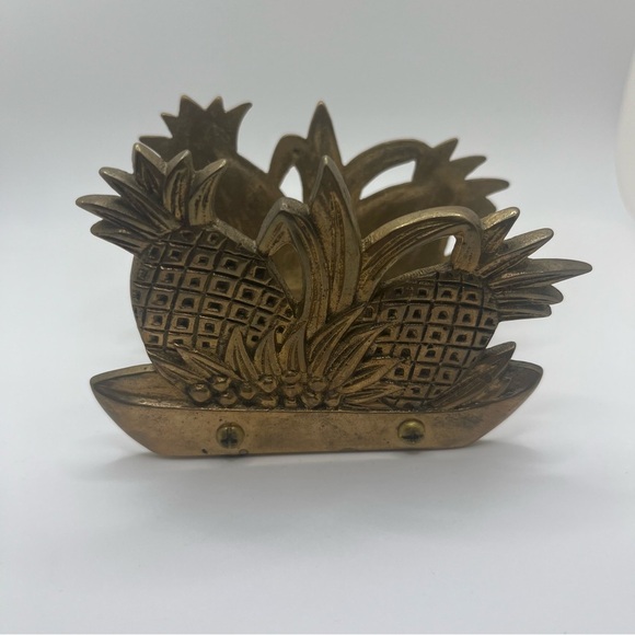 Vintage brass pineapple napkin or letter holder. - Picture 1 of 9